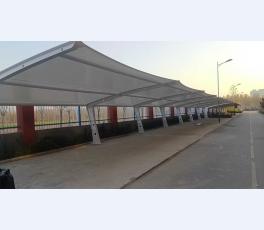 膜结构停车棚安装案例